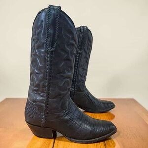 1990s • Liberty Lizard • Men’s 9 Vintage Exotic Cowboy Boots